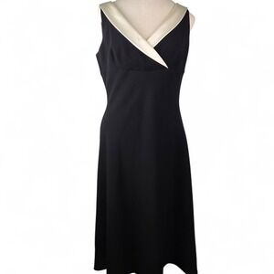 Ann Taylor Black Ivory‎ Tuxedo Dress A-Line Women's Size 8 READ